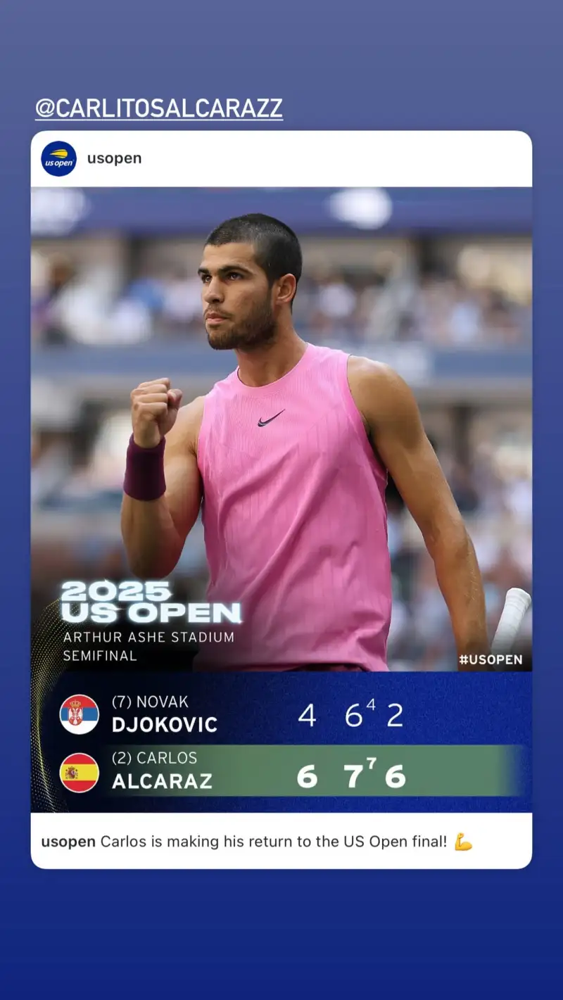 华体会官方网-3-0挺进美网决赛！巴特勒ins转发对决表并艾特阿尔卡拉斯