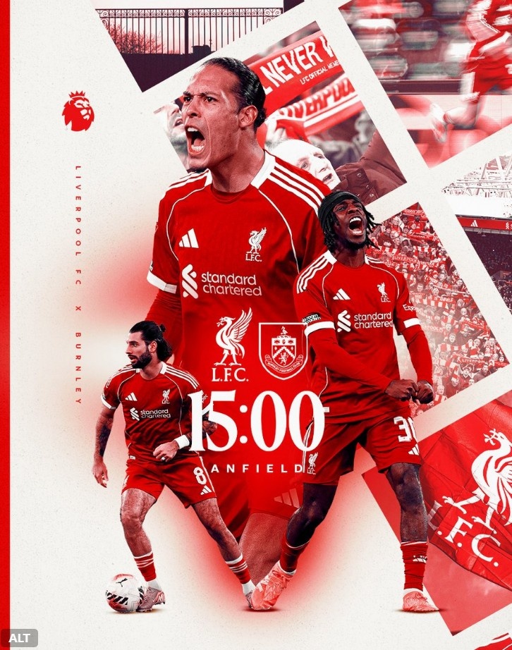 华体会体育官方咱叔的国米-利物浦官推晒对阵伯恩利海报：范戴克、弗林蓬、索博斯洛伊出镜